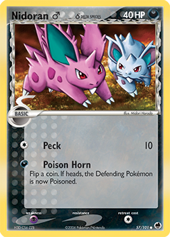 Nidoran ♂ δ z edície Dragon Frontiers, karta č.57