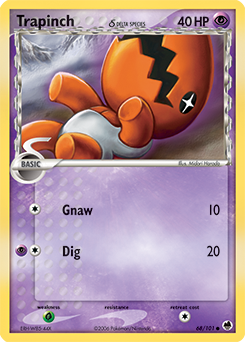 Trapinch δ z edície Dragon Frontiers, karta č.68