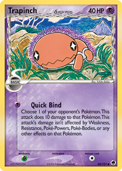 Trapinch δ z edície Dragon Frontiers, karta č.69