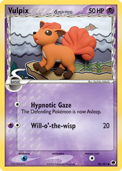 Vulpix δ z edície Dragon Frontiers, karta č.70