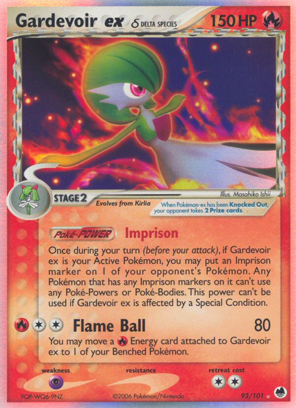 Gardevoir ex δ z edície Dragon Frontiers, karta č.93