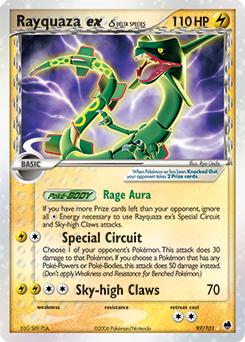 Rayquaza ex δ z edície Dragon Frontiers, karta č.97