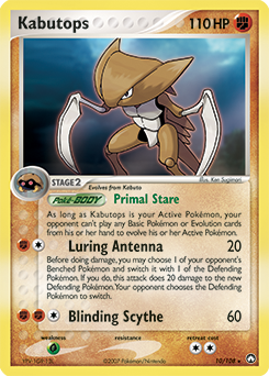 Kabutops z edície Power Keepers, karta č.10