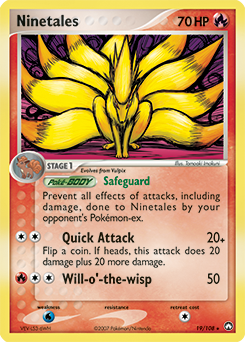 Ninetales z edície Power Keepers, karta č.19
