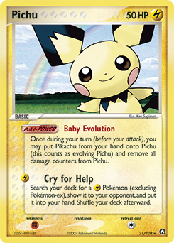 Pichu z edície Power Keepers, karta č.21