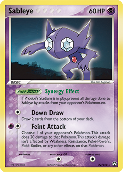 Sableye z edície Power Keepers, karta č.22
