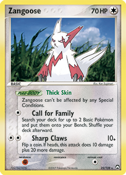 Zangoose z edície Power Keepers, karta č.25
