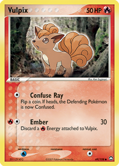 Vulpix z edície Power Keepers, karta č.69