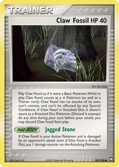 Claw Fossil z edície Power Keepers, karta č.84