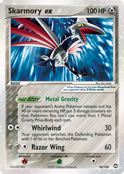 Skarmory ex z edície Power Keepers, karta č.98
