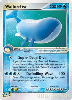 Wailord ex z edície Sandstorm, karta č.100