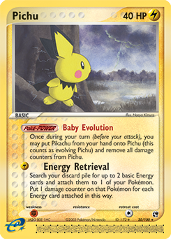 Pichu z edície Sandstorm, karta č.20