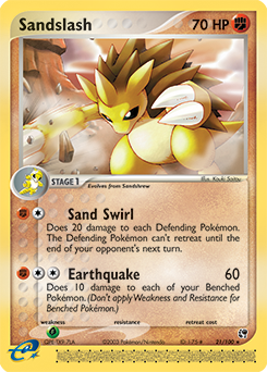 Sandslash z edície Sandstorm, karta č.21