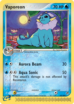 Vaporeon z edície Sandstorm, karta č.25