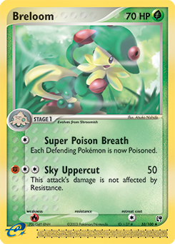 Breloom z edície Sandstorm, karta č.33