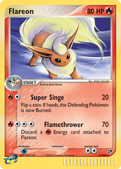 Flareon z edície Sandstorm, karta č.5