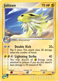 Jolteon z edície Sandstorm, karta č.6