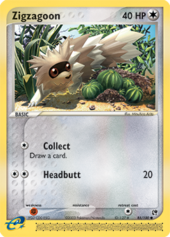 Zigzagoon z edície Sandstorm, karta č.85