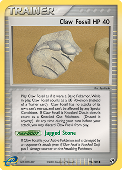 Claw Fossil z edície Sandstorm, karta č.90