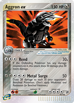 Aggron ex z edície Sandstorm, karta č.95