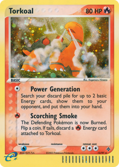 Torkoal z edície Dragon, karta č.12