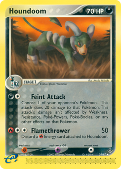 Houndoom z edície Dragon, karta č.34