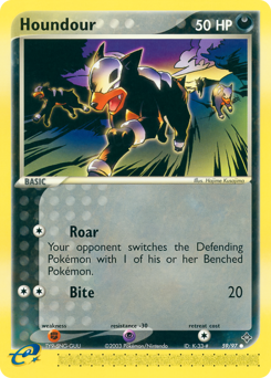 Houndour z edície Dragon, karta č.59