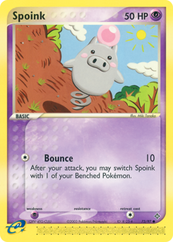 Spoink z edície Dragon, karta č.73