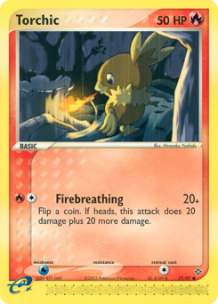 Torchic z edície Dragon, karta č.77