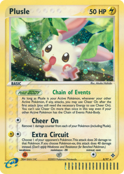 Plusle z edície Dragon, karta č.8