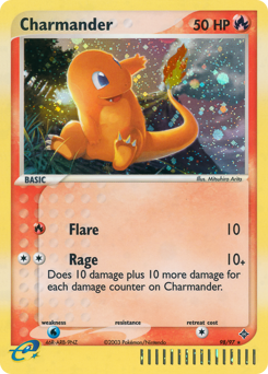 Charmander z edície Dragon, karta č.98