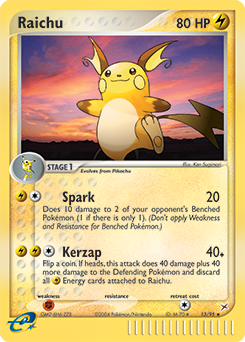 Raichu z edície Team Magma vs Team Aqua, karta č.13