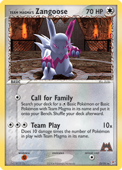 Team Magma's Zangoose z edície Team Magma vs Team Aqua, karta č.23