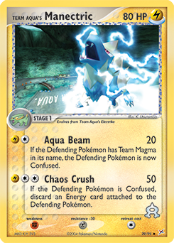 Team Aqua's Manectric z edície Team Magma vs Team Aqua, karta č.29