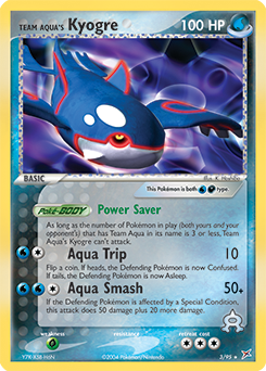 Team Aqua's Kyogre z edície Team Magma vs Team Aqua, karta č.3