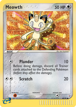 Meowth z edície Team Magma vs Team Aqua, karta č.42