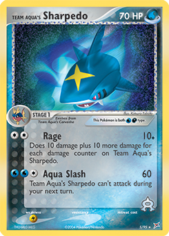 Team Aqua's Sharpedo z edície Team Magma vs Team Aqua, karta č.5