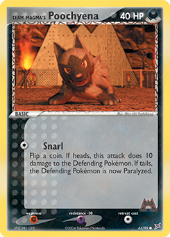 Team Magma's Poochyena z edície Team Magma vs Team Aqua, karta č.65