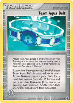 Team Aqua Belt z edície Team Magma vs Team Aqua, karta č.76