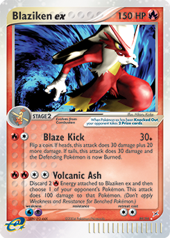 Blaziken ex z edície Team Magma vs Team Aqua, karta č.89