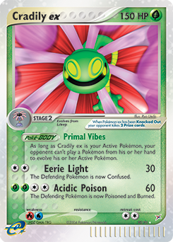 Cradily ex z edície Team Magma vs Team Aqua, karta č.90