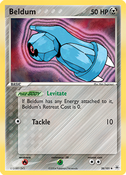 Beldum z edície Hidden Legends, karta č.28