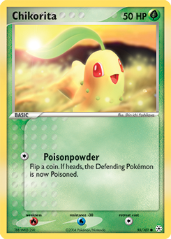 Chikorita z edície Hidden Legends, karta č.55