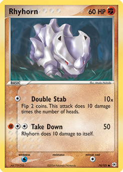 Rhyhorn z edície Hidden Legends, karta č.70