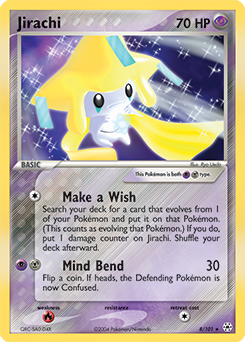 Jirachi z edície Hidden Legends, karta č.8