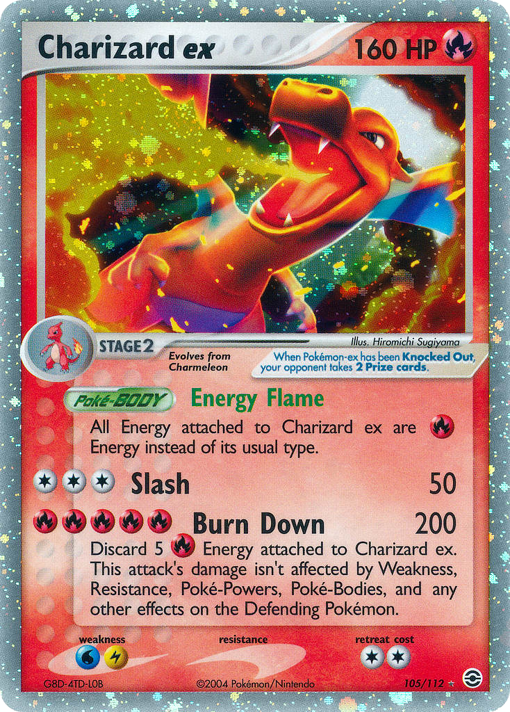Charizard ex z edície FireRed & LeafGreen, karta č.105