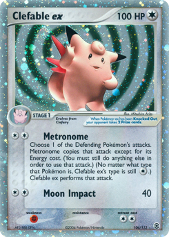 Clefable ex z edície FireRed & LeafGreen, karta č.106