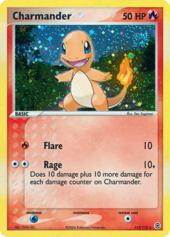 Charmander z edície FireRed & LeafGreen, karta č.113