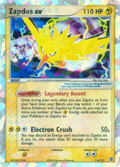 Zapdos ex z edície FireRed & LeafGreen, karta č.116