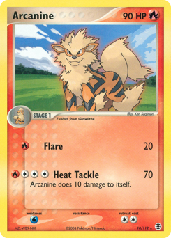 Arcanine z edície FireRed & LeafGreen, karta č.18